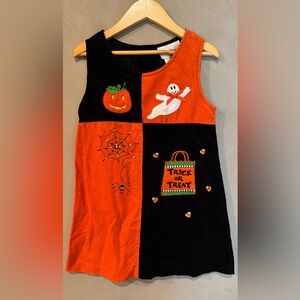 Vintage Rare Edition corduroy Halloween jumper / dress size 5 spider JOL ghost